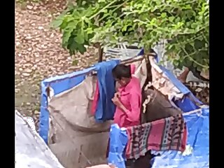 Indian girl bathing outdoor accoutrement 2 full nangi